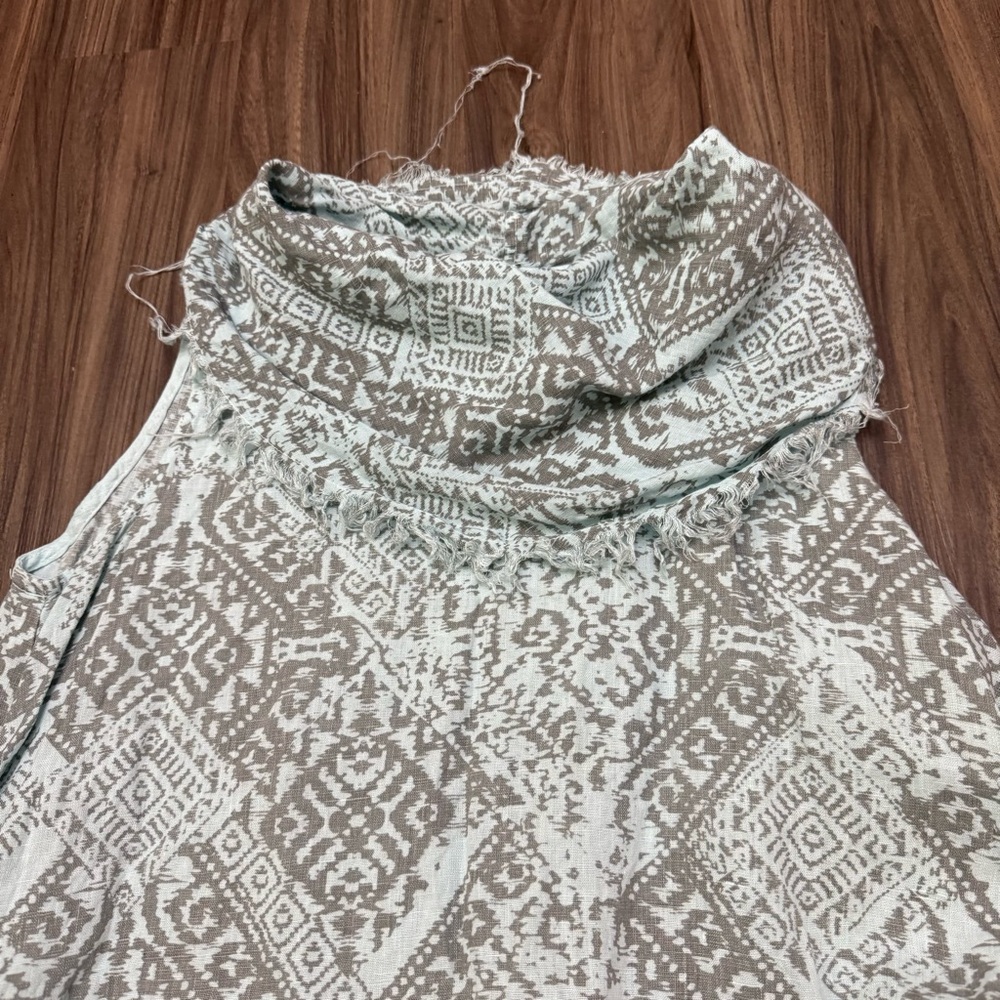 Match Point green 100% Linen Lagenlook Tunic Blouse S/M tunic - Picture 8 of 9